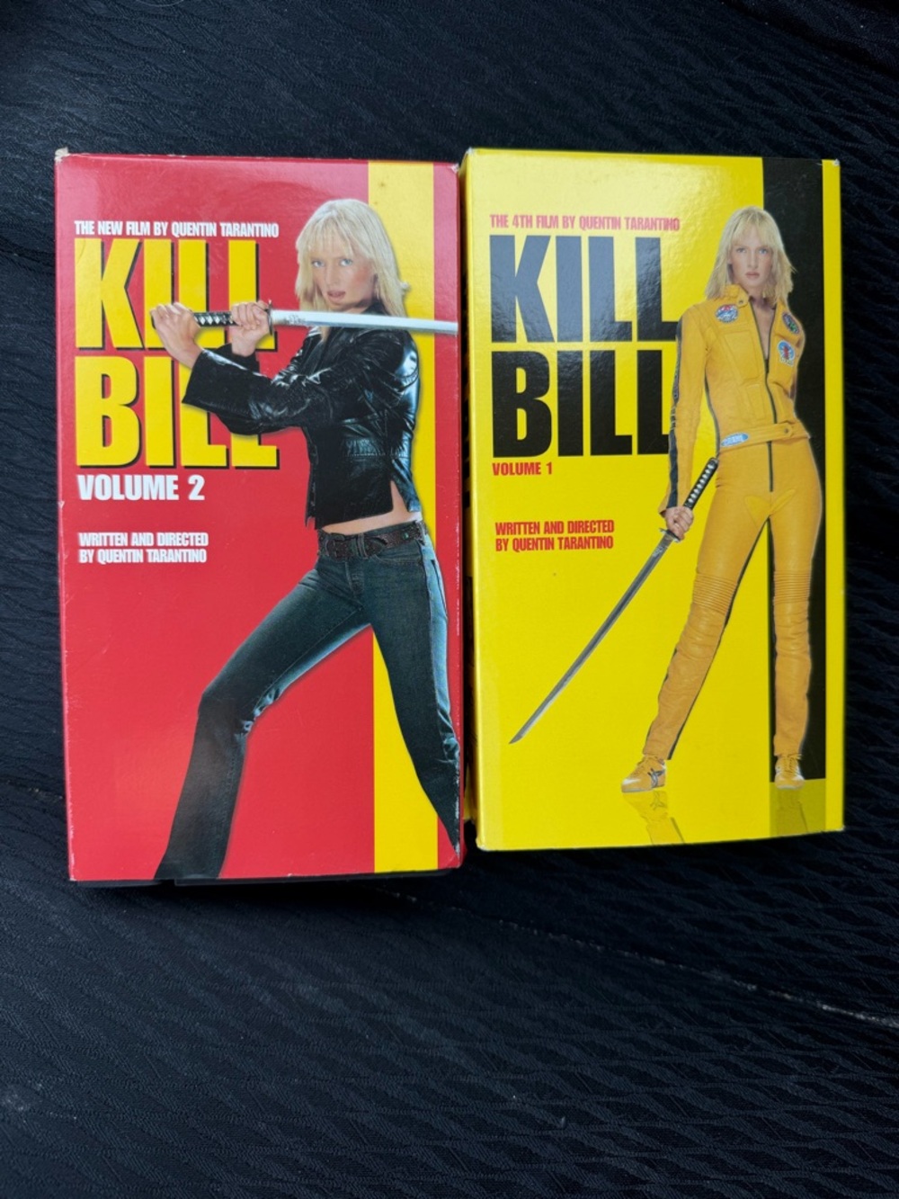Kill Bill Volumes 1 & 2 VHS Style Set - Yellow & Red Covers